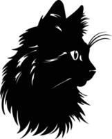 Norwegian Forest Cat  silhouette portrait vector