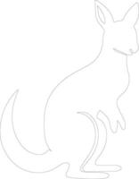 wallaby  outline silhouette vector