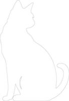 Javanese Cat  outline silhouette vector