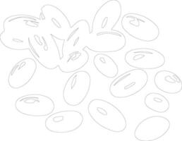 beans outline silhouette vector