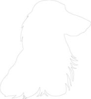 Afghan Hound  outline silhouette vector