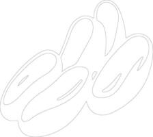 lima bean  outline silhouette vector