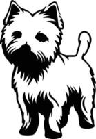 West Highland White Terrier   black silhouette vector