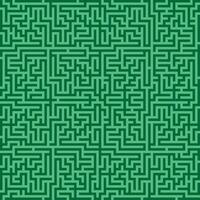 Green geometric maze pattern vector