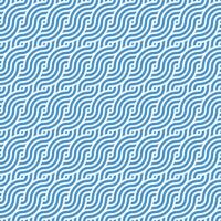 Seamless blue geometric japanese circles swirls and waves pattern vector