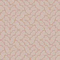 Brown seamless abstract geometric japanese overlapping circles lines and waves pattern vector