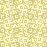Yellow seamless abstract geometric japanese circles lines and waves pattern vector