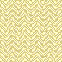 Yellow seamless abstract geometric japanese circles lines and waves pattern vector