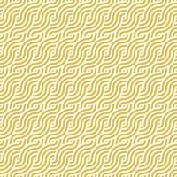 Seamless yellow geometric japanese circles swirls and waves pattern vector