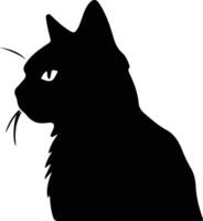 Chartreux Cat  silhouette portrait vector