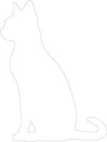 Abyssinian Cat  outline silhouette vector