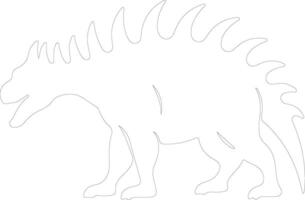 kentrosaurio contorno silueta vector