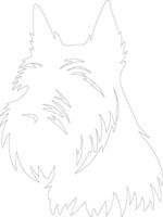 Scottish Terrier outline silhouette vector