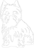 West Highland White Terrier outline silhouette vector