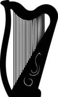 Harp  black silhouette vector