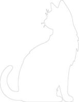 European Shorthair Cat  outline silhouette vector