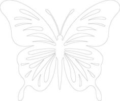 zebra swallowtail butterfly  outline silhouette vector