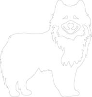 Eskimo Dog  outline silhouette vector