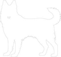 Norwegian Elkhound outline silhouette vector