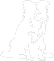 bordercollie outline silhouette vector