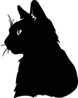 Seychellois Cat  silhouette portrait vector