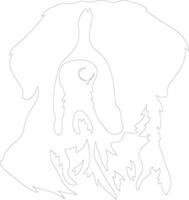 Saint Bernard  outline silhouette vector