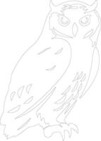 snowy owl   outline silhouette vector