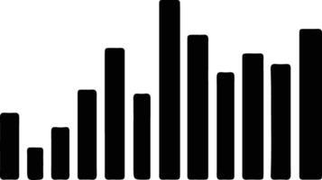 Bar chart icon  black silhouette vector