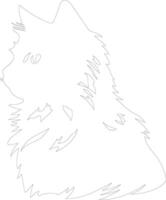 Siberian Cat outline silhouette vector