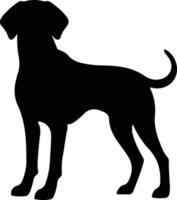 Weimaraner negro silueta vector