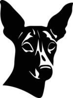 German Pinscher  silhouette portrait vector