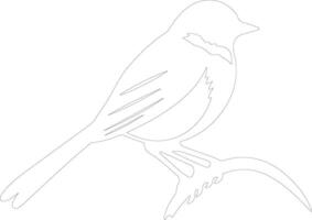 chickadee outline silhouette vector