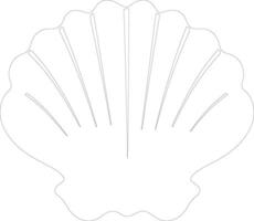 scallop   outline silhouette vector