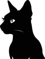 Siamese Cat  silhouette portrait vector