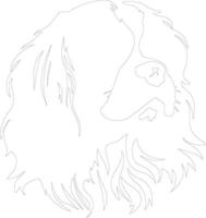 King Charles Spaniel  outline silhouette vector