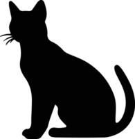 Chausie Cat  black silhouette vector