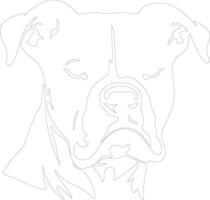 American Bulldog  outline silhouette vector