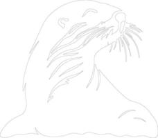 sea otter    outline silhouette vector