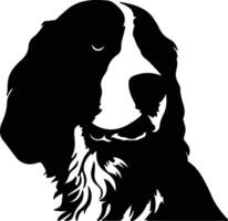 Inglés saltador spaniel negro silueta vector