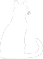 Colorpoint Shorthair Cat  outline silhouette vector