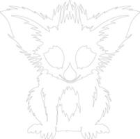 aye-aye  outline silhouette vector