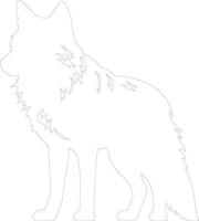 wolf  outline silhouette vector