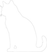 British Shorthair Cat  outline silhouette vector