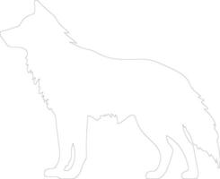 arctic wolf  outline silhouette vector