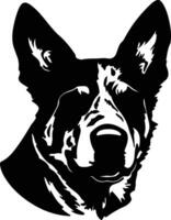 Australian Cattle Dog  silhouette portrait vector