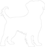 Brussels Griffon  outline silhouette vector