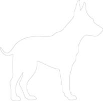 Miniature Bull Terrier  outline silhouette vector