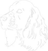 American Cocker Spaniel  outline silhouette vector