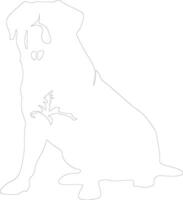Rottweiler contorno silueta vector