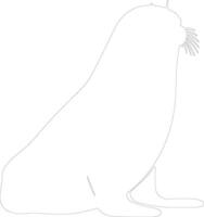 Weddell seal  outline silhouette vector